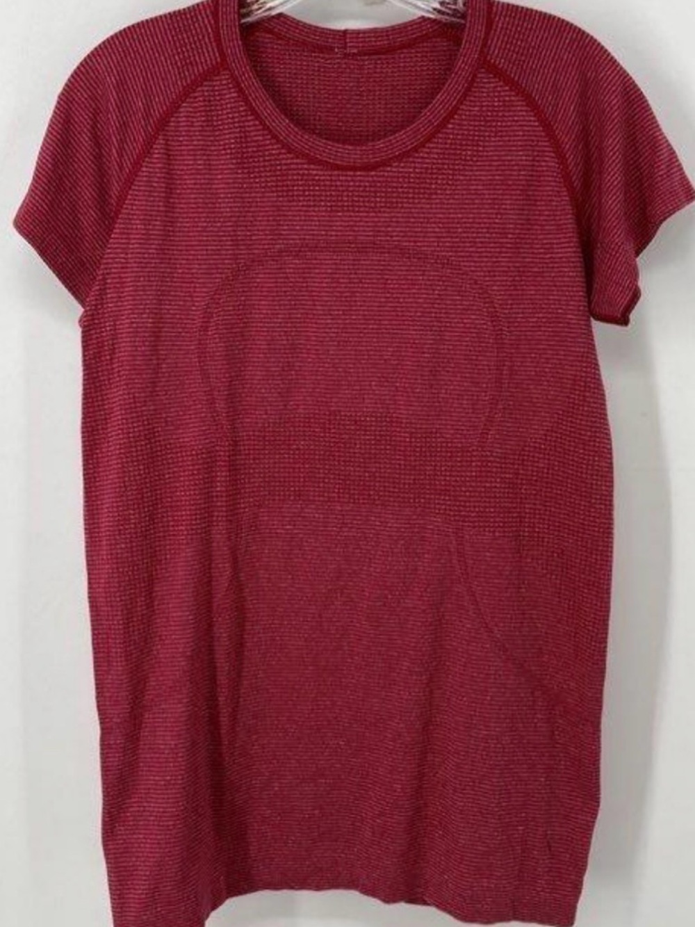 Lululemon Red Swiftly Tech Striped Short Sleeve Pullover Womens T-shirt Size 10